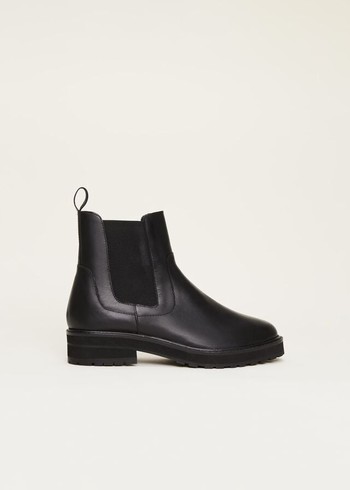 Phase Eight Casual Leather Pull On Boots Black Canada | HMCAUS-428